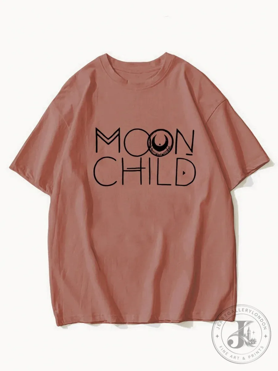 Moon Child Blacked Out Graphic Print Short Sleeve T-Shirt