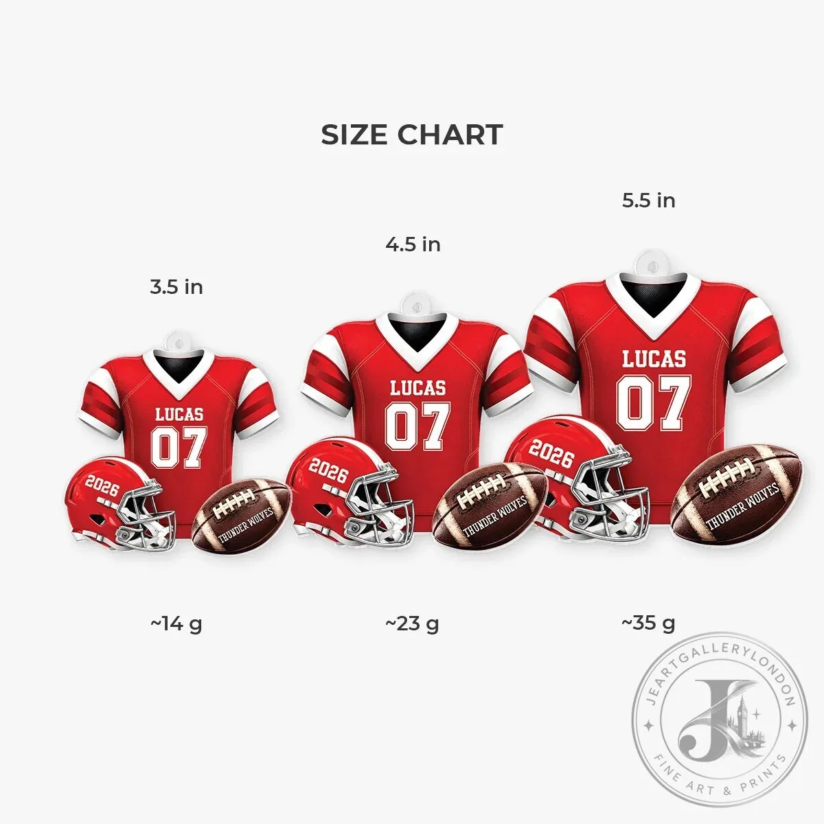Personalized Football Jersey Helmet and Ball Christmas Ornament 9 Personalized Football Jersey Helmet and Ball Christmas Ornament