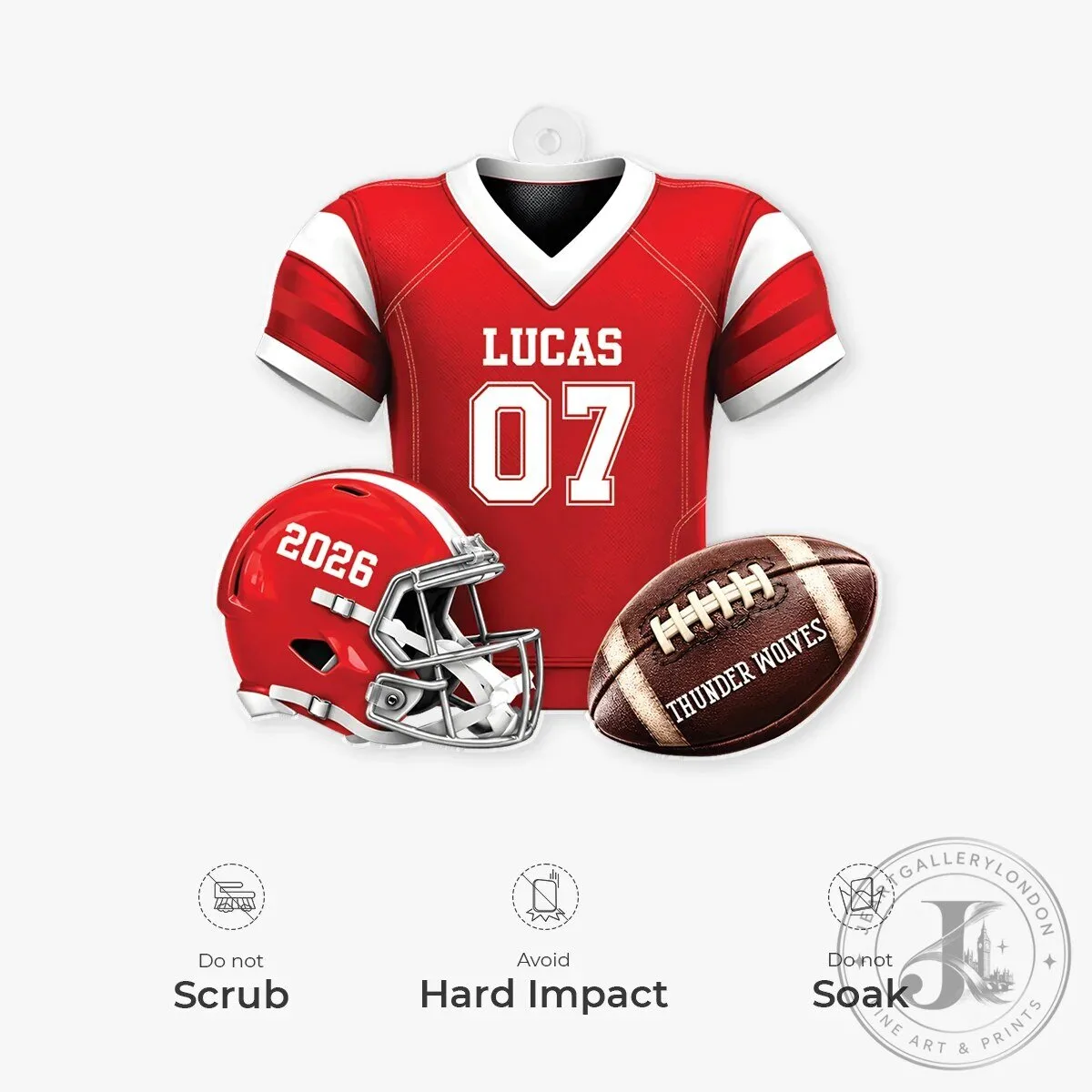 Personalized Football Jersey Helmet and Ball Christmas Ornament 10 Personalized Football Jersey Helmet and Ball Christmas Ornament